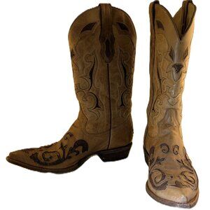 Corral Tan and Brown Cowboy Boots